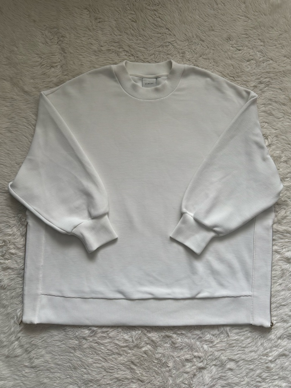 Varley Sweater Mae Boyfriend Sweat Pullover Oversized Longline Side Zip Sz 1X - Picture 3 of 15